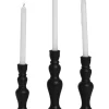 10" Matte Black Ceramic Candlestick Set