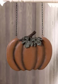 10" Orange Pumpkin Hanging Figure Halloween Decoration