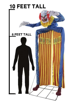 10FT Animated Looming Clown Archway Decoration -Halloween Decoration Store 10ft looming clown animated archway prop alt 1