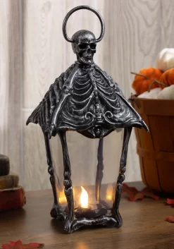 12-Inch Gothic Skeleton Lantern Decoration