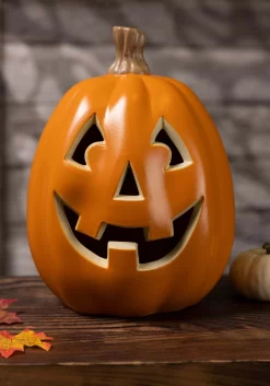 Large Realistic 12" Light Up Pumpkin Decoration -Halloween Decoration Store 12 large realistic light up pumpkin alt 2