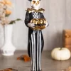 13 Inch Skeleton & Jack O' Lantern With Candle Figure
