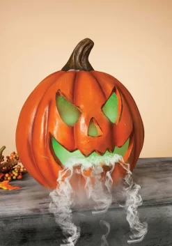 Electric Lighted Smoking 14" Pumpkin Decoration