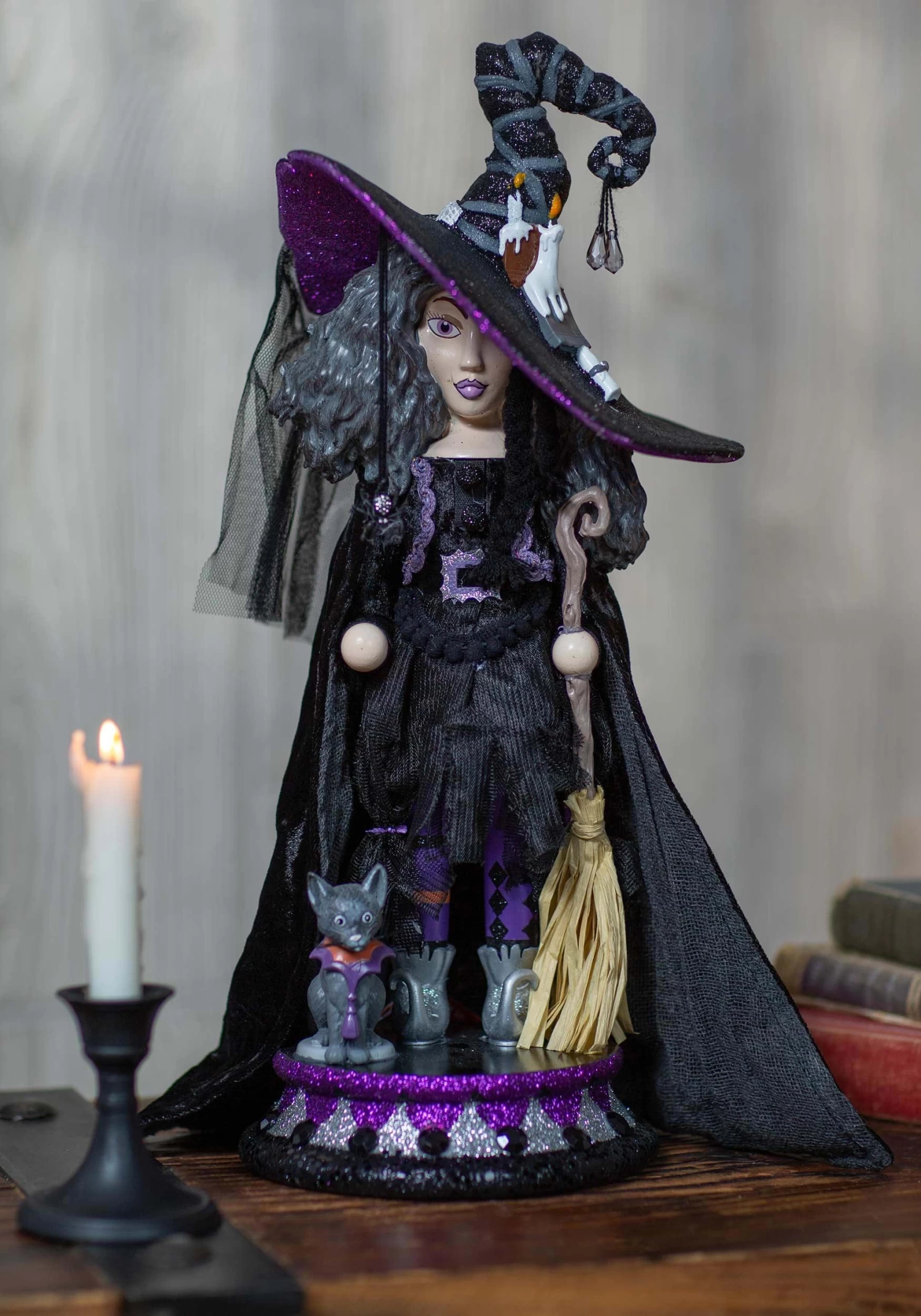 Kurt Adler Hollywood Purple Witch Nutcracker 1 Kurt Adler Hollywood Purple Witch Nutcracker