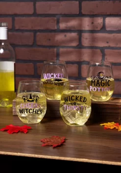 Witchy 18oz Glass Stemless Wine Glass Set