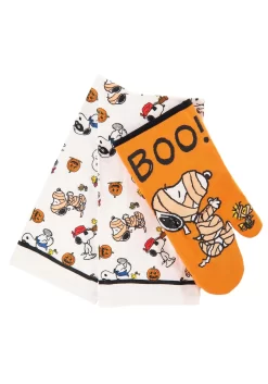 3 Piece Snoopy Halloween Mummy Textile Kitchen Set