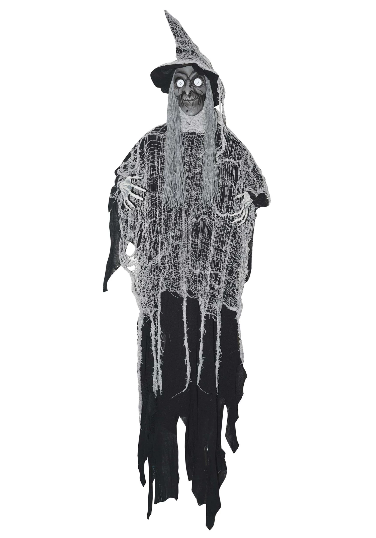 4 FT Hanging Grey Witch Halloween Decoration 1 4 FT Hanging Grey Witch Halloween Decoration