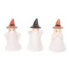 4 Inch Ceramic Light Up Ghost Figures Set