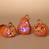 Set Of Three Halloween 4" Sugar Skull Pumpkins