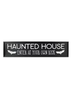 48 Inch Wood Halloween Haunted House Sign Decoration