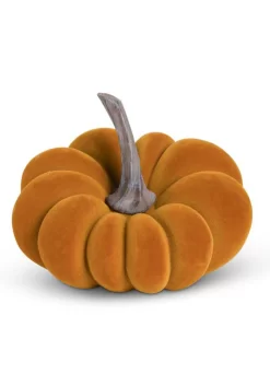 5-Inch Orange Velvet Pumpkin Decoration