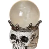 7.5" Lighted Spinning Smoky Water Globe Skull Decoration