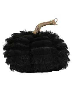 Black 7 Inch Eyelash Fringe Pumpkin