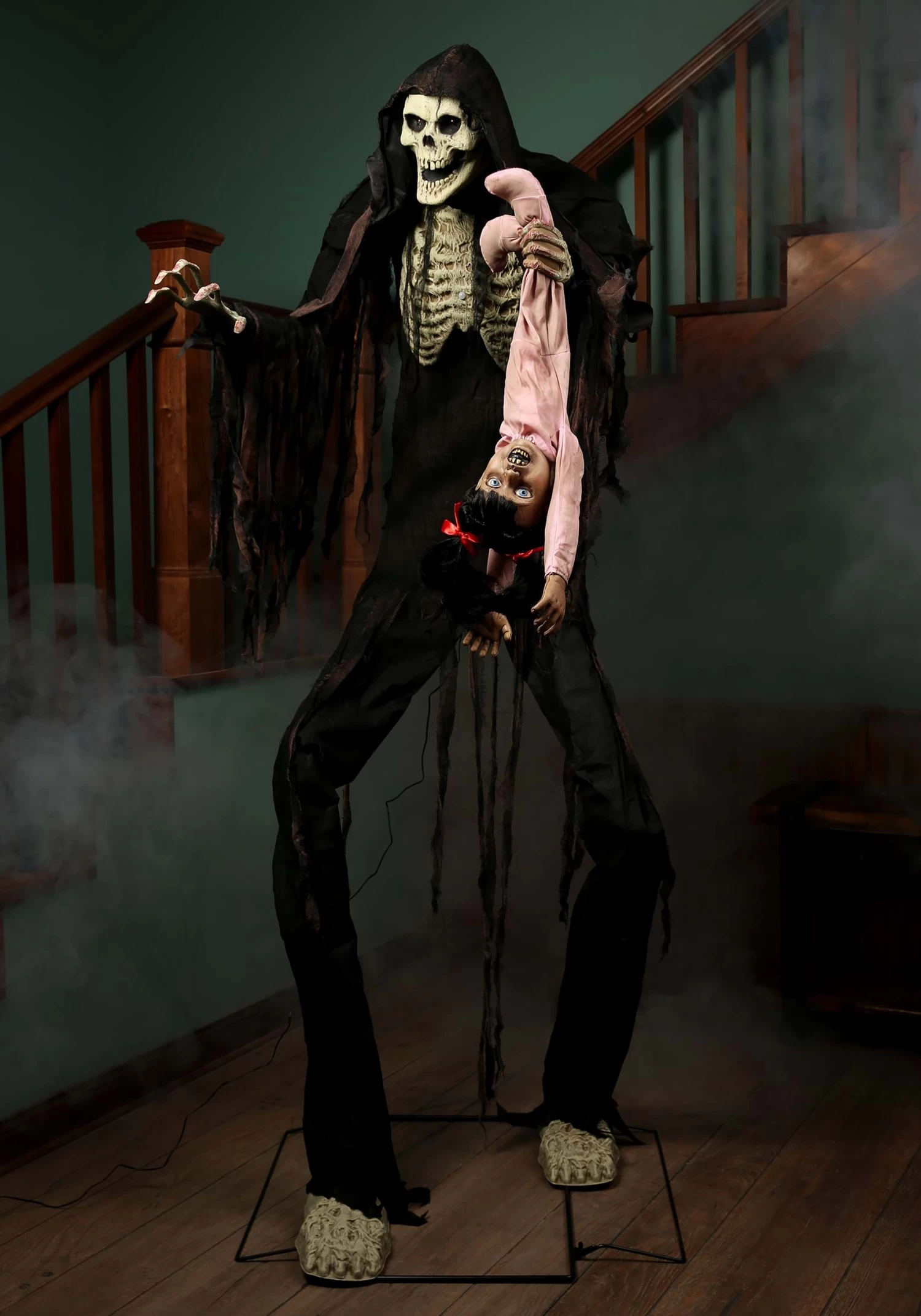 7FT Animated Towering Boogey Man With Kid Halloween Decoration 1 7FT Animated Towering Boogey Man With Kid Halloween Decoration