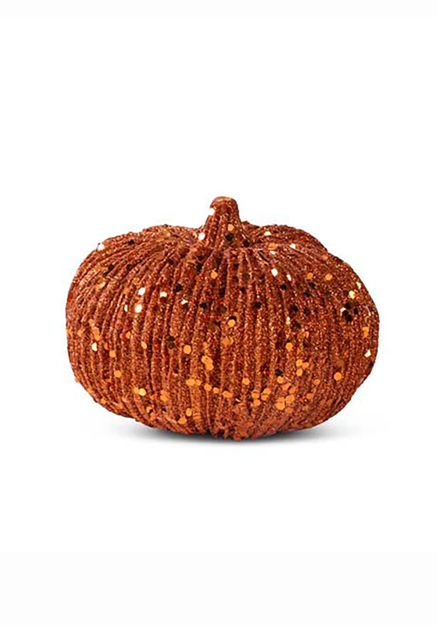 Eight Inch Orange Glitter Pumpkin 2 Eight Inch Orange Glitter Pumpkin - Image 2