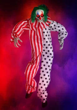 Animated Talking Evil Clown Hanging Halloween Decoration