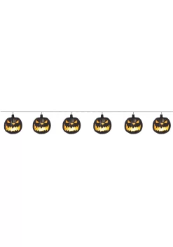 Light Up Black Jack-o-Lantern Garland