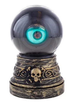 Crystal Ball With Blinking Evil Eye Halloween Decoration -Halloween Decoration Store crystal ball with blinking evil eye with light sou alt 2