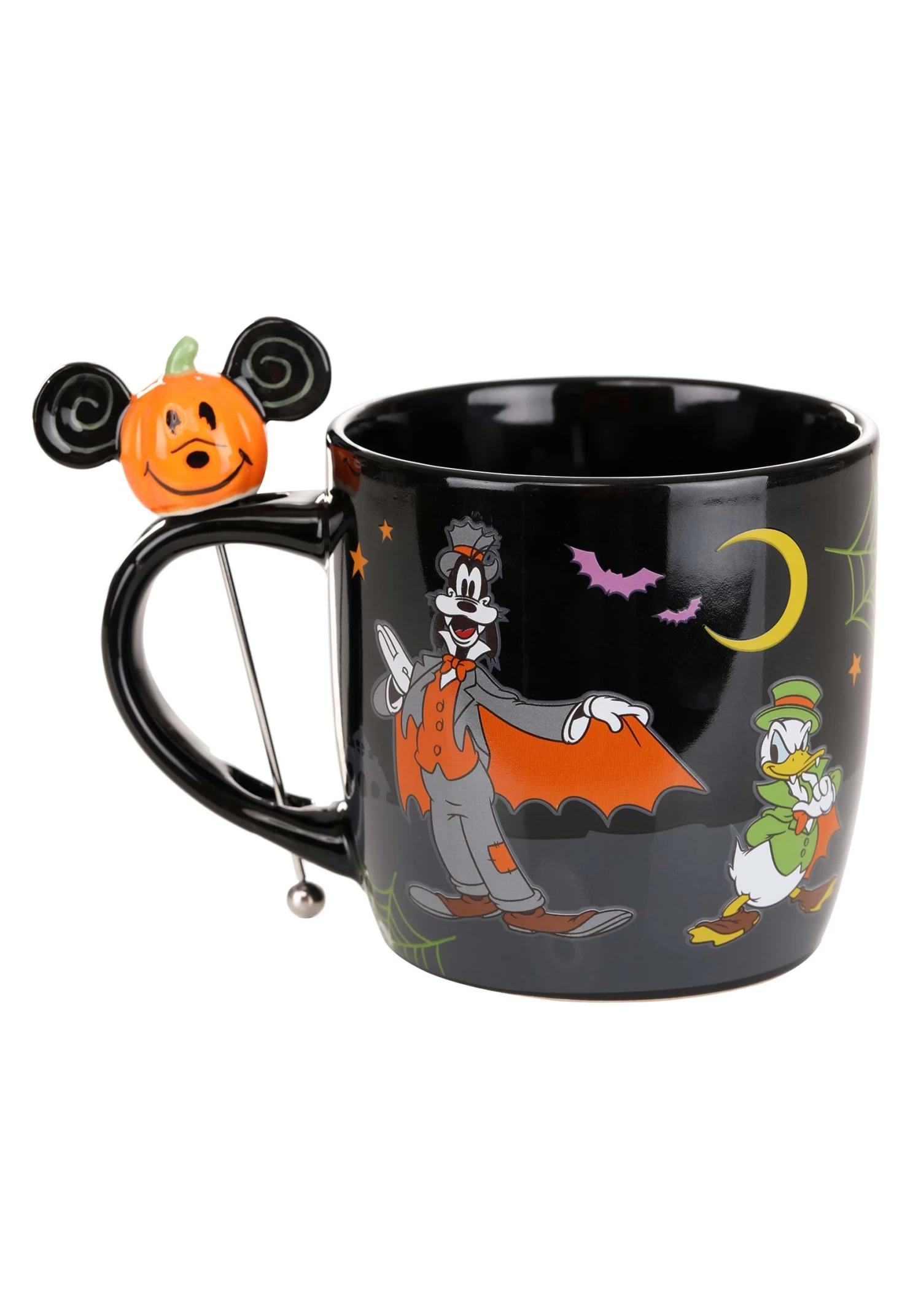 Happy Halloween Black Stirrer Mickey Disney Mug 2 Happy Halloween Black Stirrer Mickey Disney Mug - Image 2