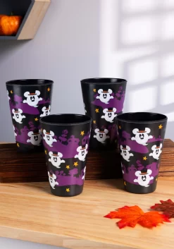 Disney Mickey Mouse Ghost Black Bamboo Tumblers 4 Piece Set