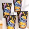 Adult Disney Stitch Jack O'Lantern Black Tumblers Set Of 4
