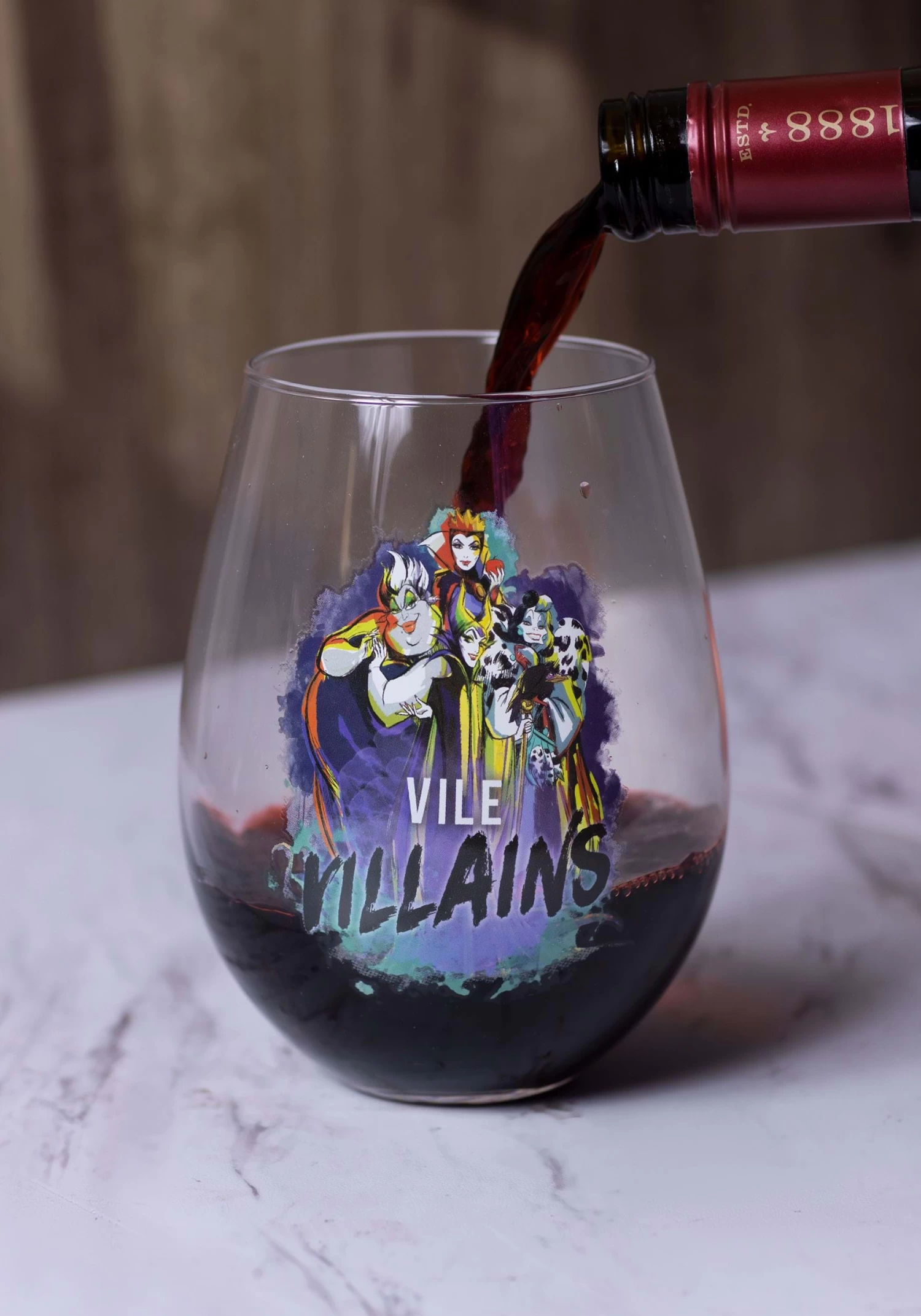 Disney 33.5 Ounce Vile Villains Tear Drop Oversized Glass 2 Disney 33.5 Ounce Vile Villains Tear Drop Oversized Glass - Image 2