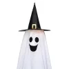 Fabric Light Up Ghost With Witch Hat