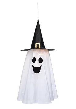 Fabric Light Up Ghost With Witch Hat