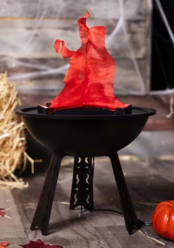 Faux Fire Cauldron Halloween Decoration