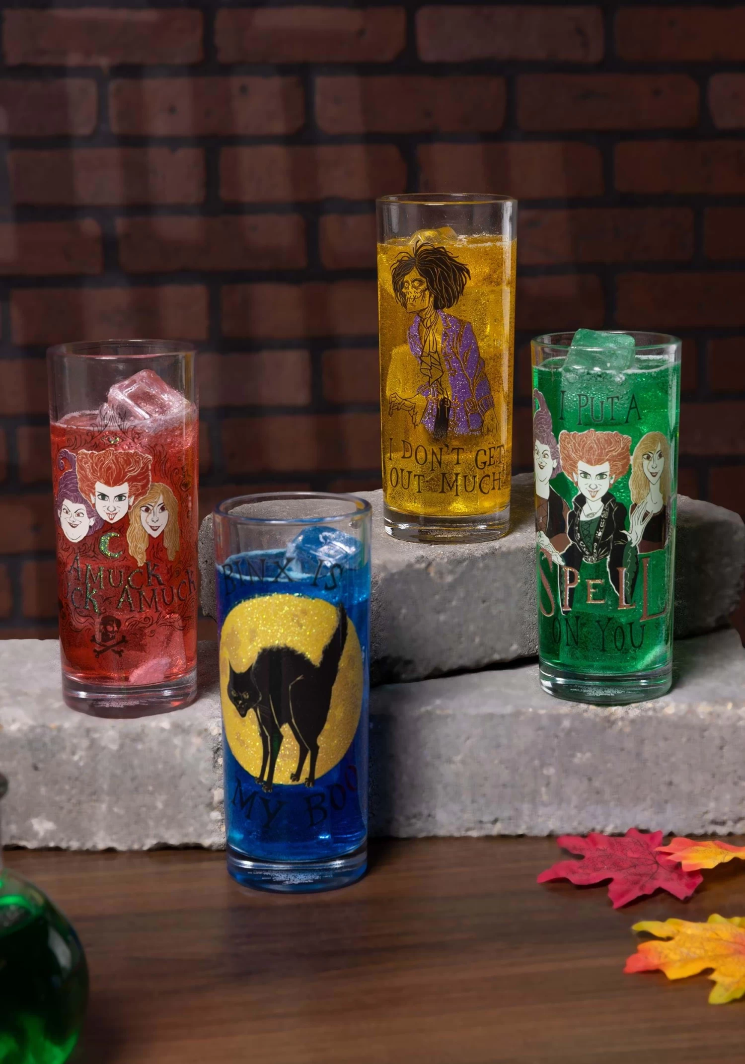 Hocus Pocus Glitter Glass Tumbler Set 1 Hocus Pocus Glitter Glass Tumbler Set