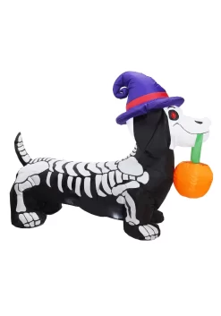 Inflatable 5 Foot Wiener Dog Skeleton Decoration -Halloween Decoration Store inflatable 5 ft wiener dog skeleton decoration alt 2