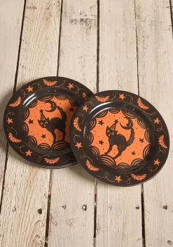 Halloween Scaredy Cat Decorative Plate Set By Johanna Parker