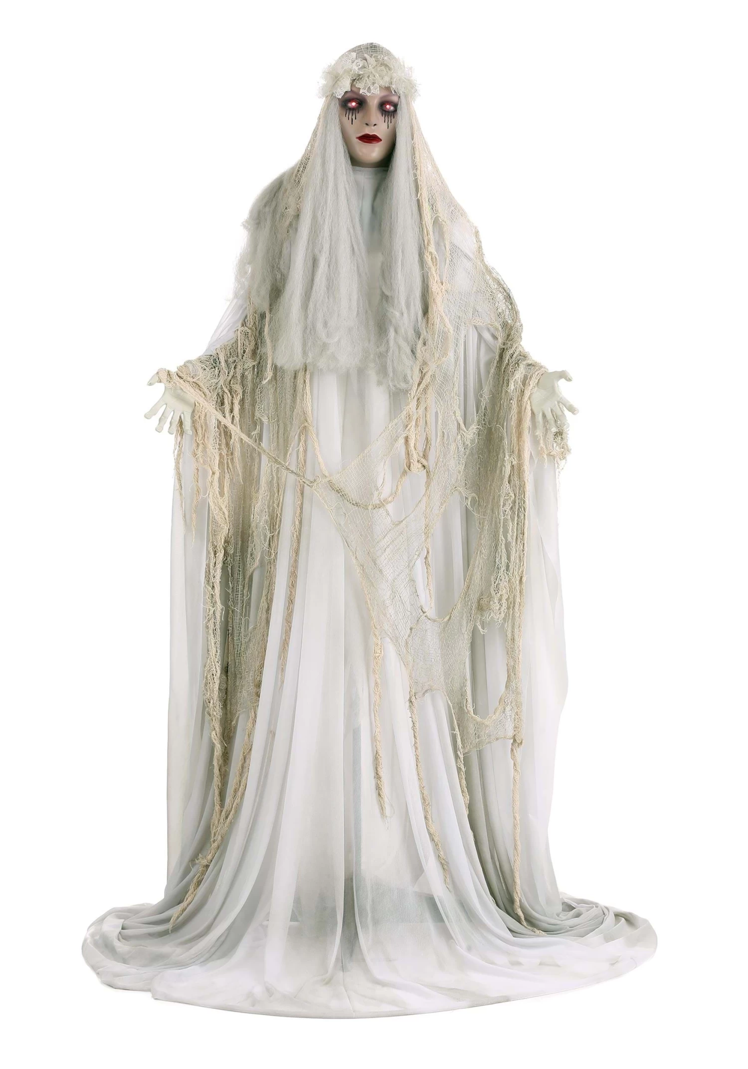 Life-Size Venetian Victoria Standing Ghost Girl Halloween Decoration 6 Life-Size Venetian Victoria Standing Ghost Girl Halloween Decoration - Image 6