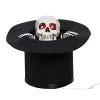 Animated Light Up Skull With Top Hat Décor
