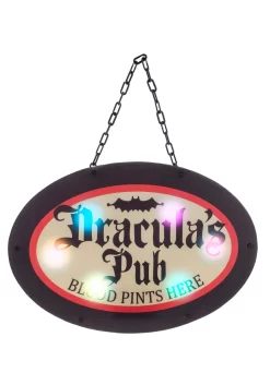 Light Up Hanging Dracula's Pub Sign Decoration