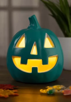 Teal Light Up Pumpkin Decoration