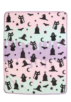 Pastel Halloween Throw Blanket -Halloween Decoration Store pastel halloween throw blanket alt 2