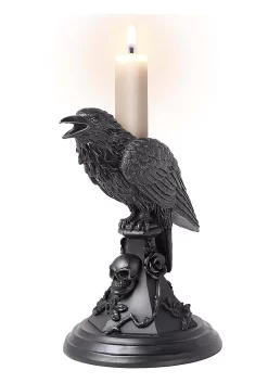 Poe's Raven Candle Stick Holder Halloween Decoration -Halloween Decoration Store poes raven candle stick holder alt 3