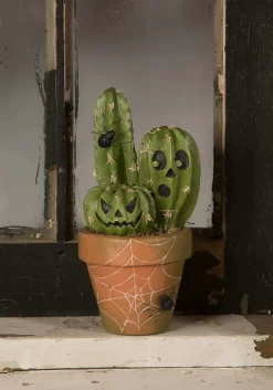 Potted Cacti O' Lantern Decoration