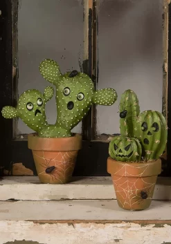 Potted Cacti O' Lantern Decoration -Halloween Decoration Store potted cacti o lantern decoration alt 2
