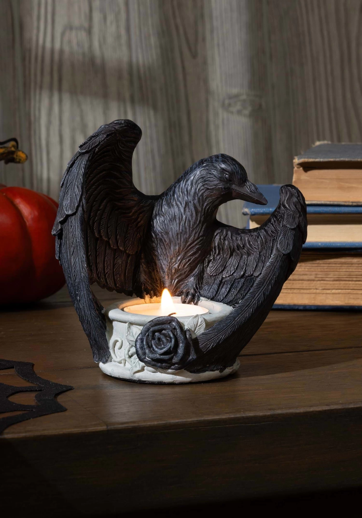 Black Raven Tea Light Candle Holder Decoration 1 Black Raven Tea Light Candle Holder Decoration