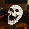 Resin Skull With Sharp Teeth Halloween Decoration