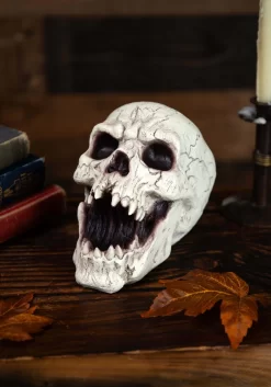 Resin Skull With Sharp Teeth Halloween Decoration