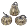 Gold 6" Set Of 3 Pumpkins