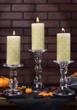 Pack Of 3 Short Glass Candleholders Decoration