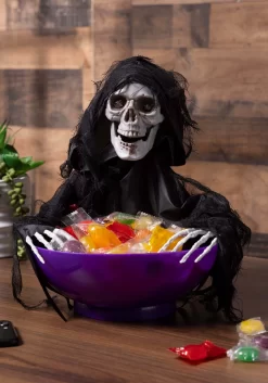 Animated Candy Bowl With Shaking Grim Reaper Decoration -Halloween Decoration Store shaking reaper candy bowl alt 4