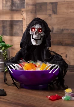 Animated Candy Bowl With Shaking Grim Reaper Decoration -Halloween Decoration Store shaking reaper candy bowl alt 5