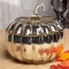 5.5-Inch Silver Mercury Glass Pumpkin Candle Decoration