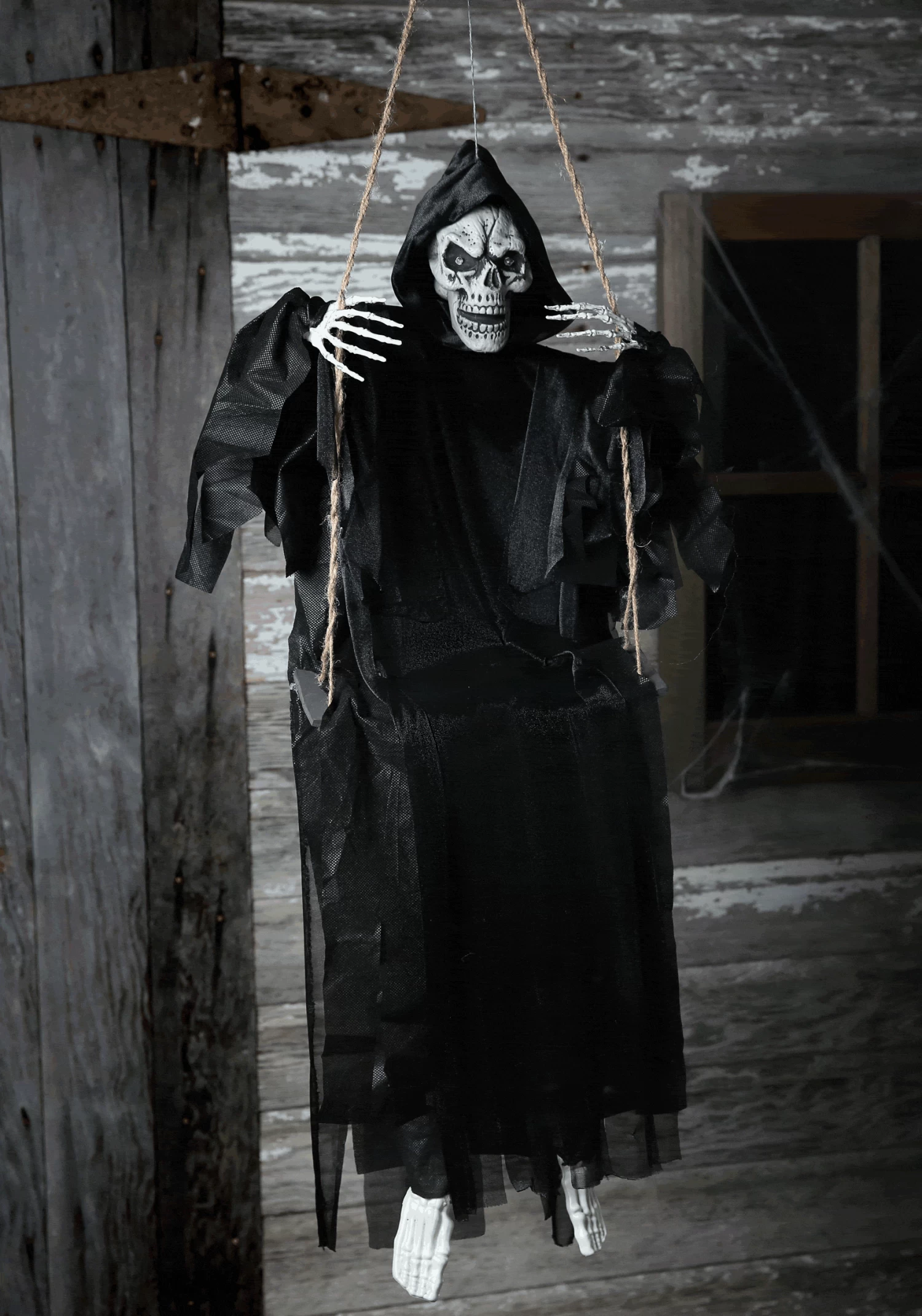 Sitting Reaper Hanging Halloween Decoration 1 Sitting Reaper Hanging Halloween Decoration