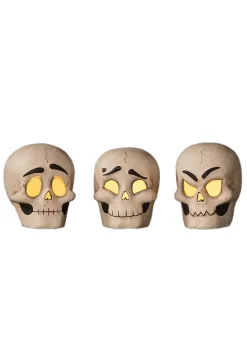 Set Of 3 Skully Head Luminaries Halloween Decoration